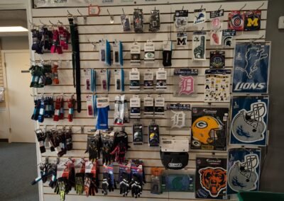 store display of sporting accessories