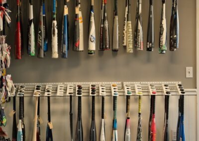 baseball bats on display